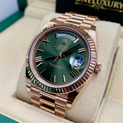 rolex daydate green dial|rolex day date 40 price.